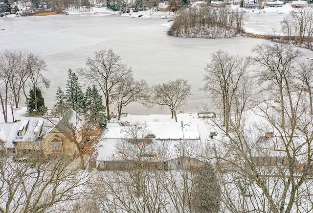 view of snowy aerial view