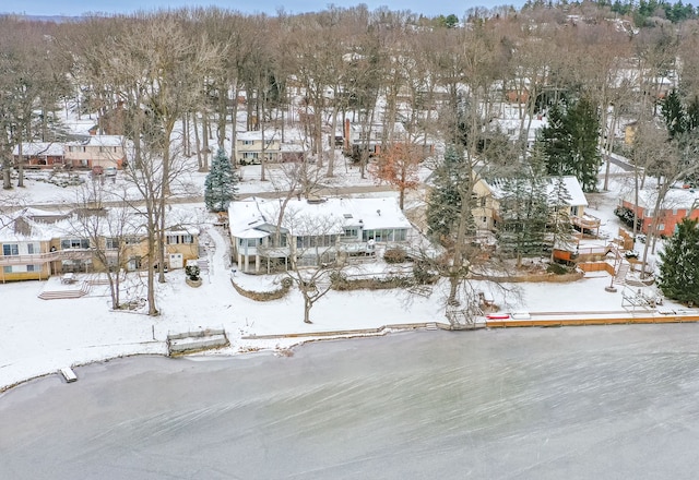 view of snowy aerial view