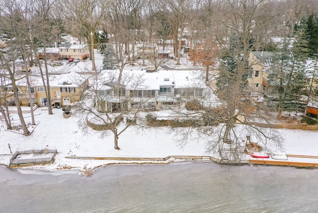 view of snowy aerial view