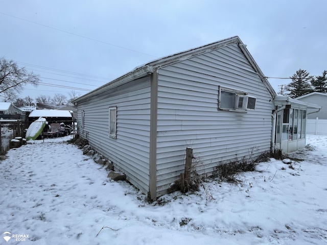 view of snowy exterior