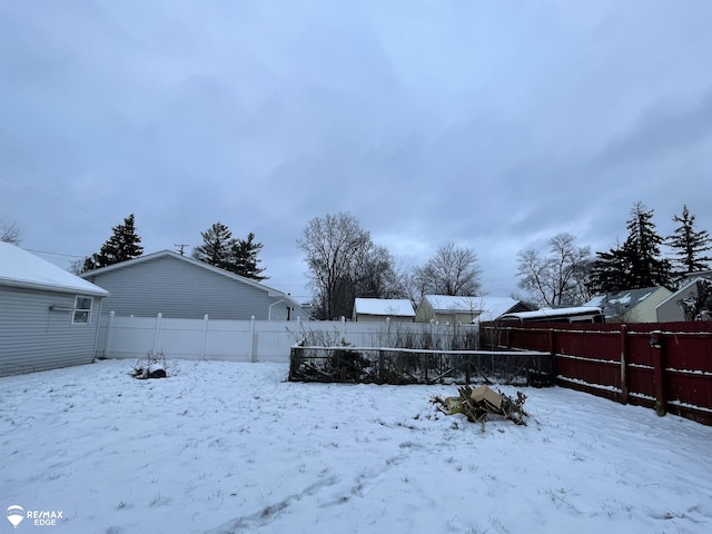 view of snowy yard