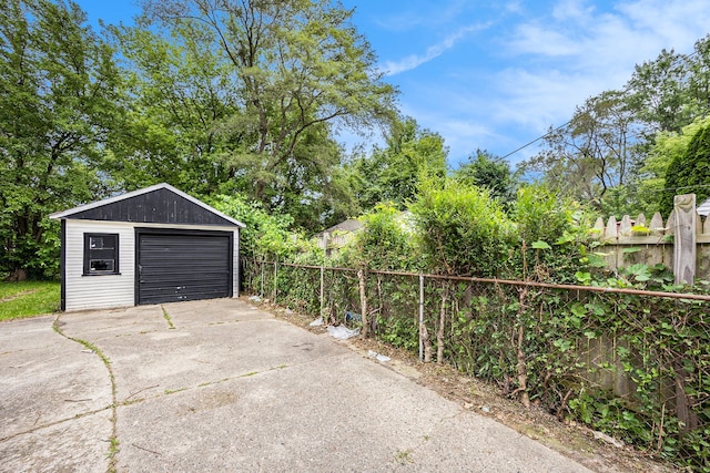 view of garage