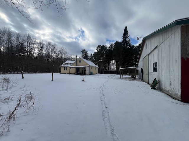 view of snowy yard