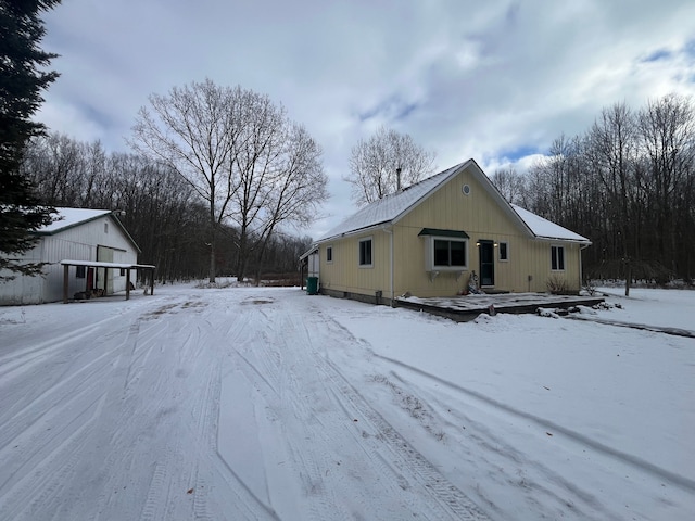 view of snowy exterior