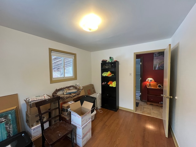 office area featuring hardwood / wood-style floors