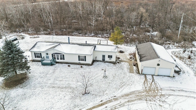 view of snowy aerial view