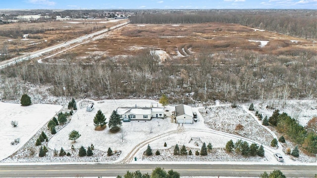 view of snowy aerial view