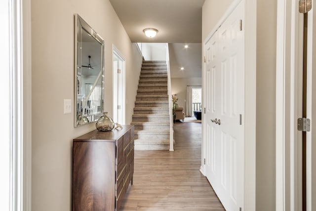 hallway featuring light hardwood / wood-style floors