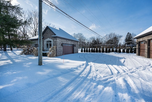 view of yard covered in snow