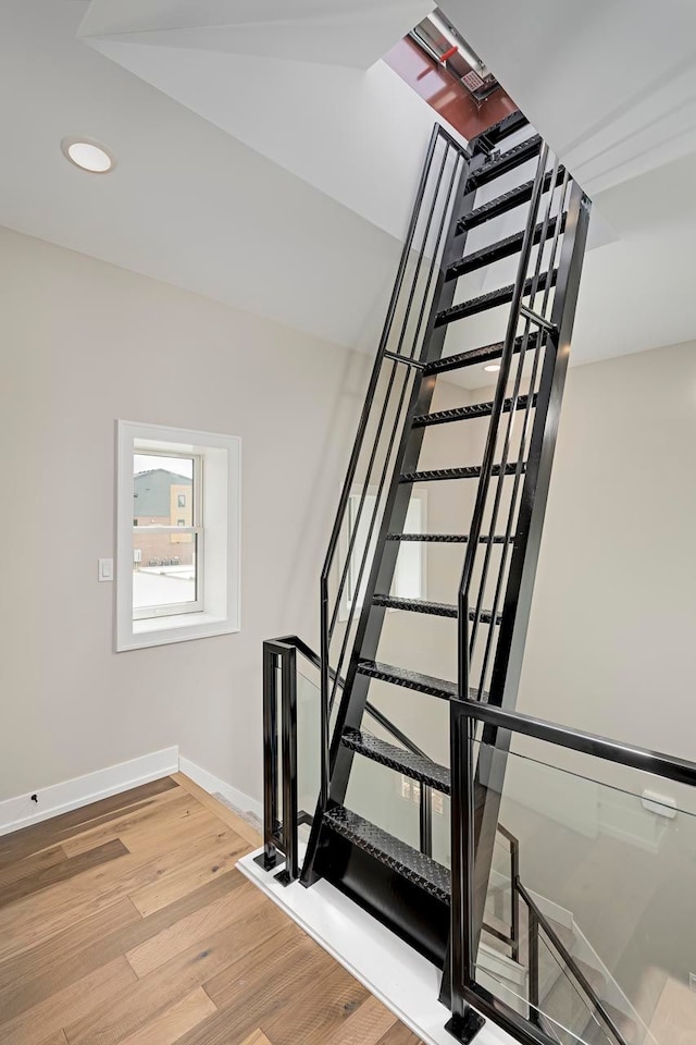 3634 Trumbull St Unit 65, Detroit, MI 48208 - staircase with wood-type flooring