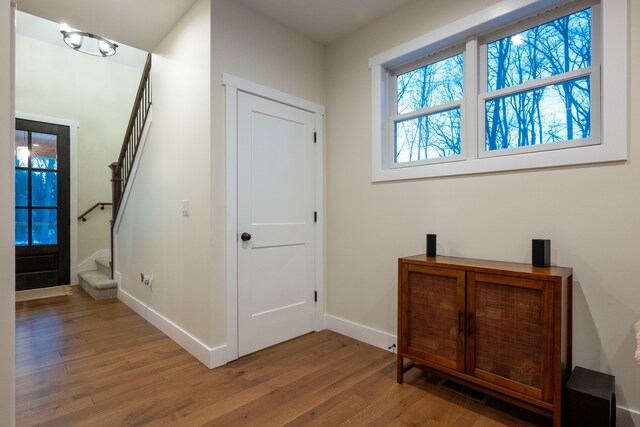 entryway featuring light hardwood / wood-style floors