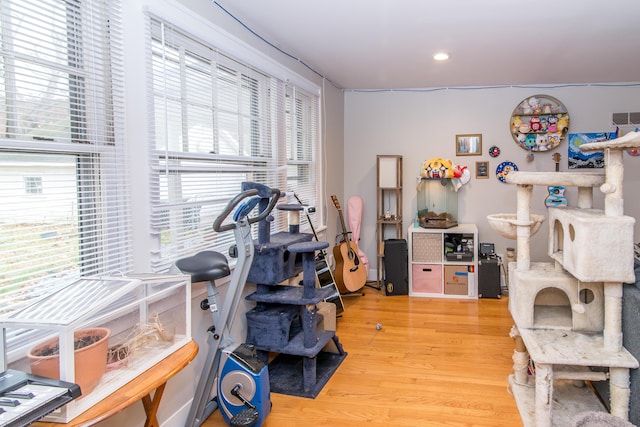 miscellaneous room featuring hardwood / wood-style floors