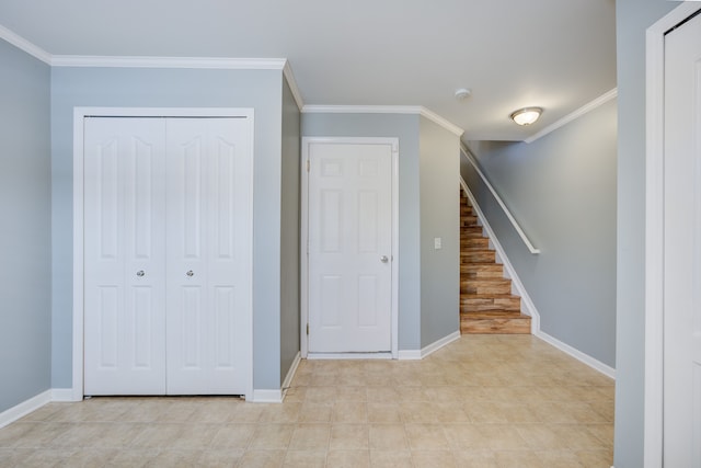 interior space with crown molding