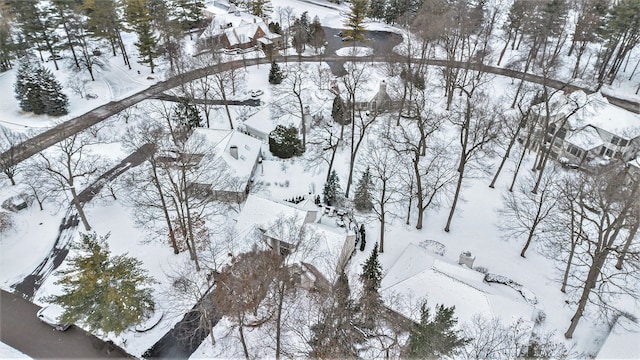 view of snowy aerial view