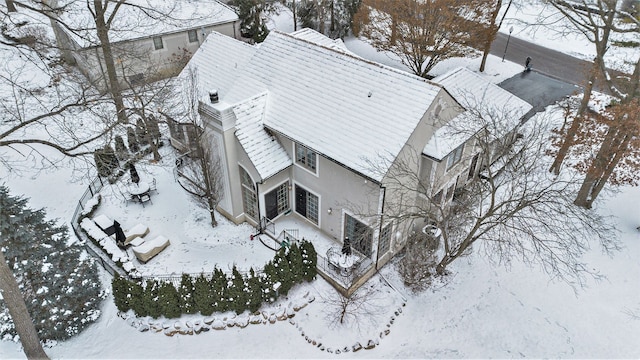 view of snowy aerial view