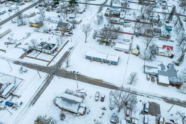 view of snowy aerial view