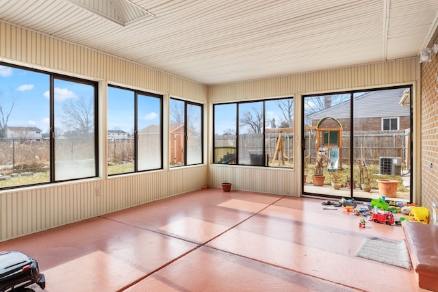 view of unfurnished sunroom