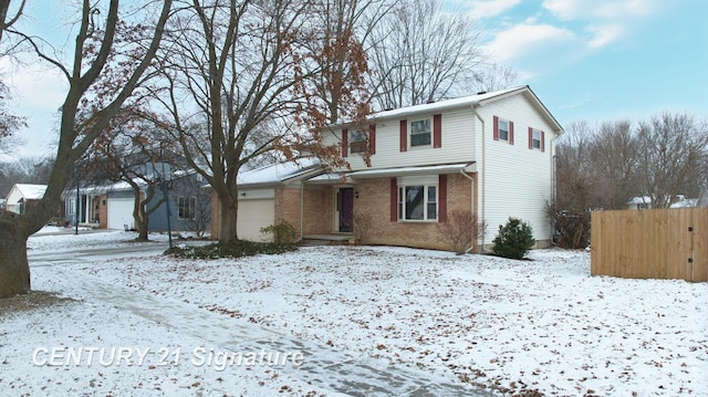 view of front property with a garage