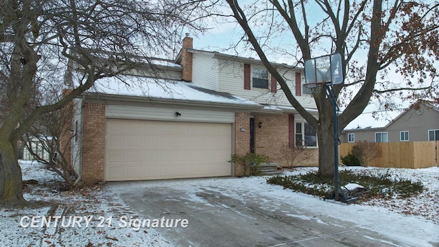 view of property with a garage