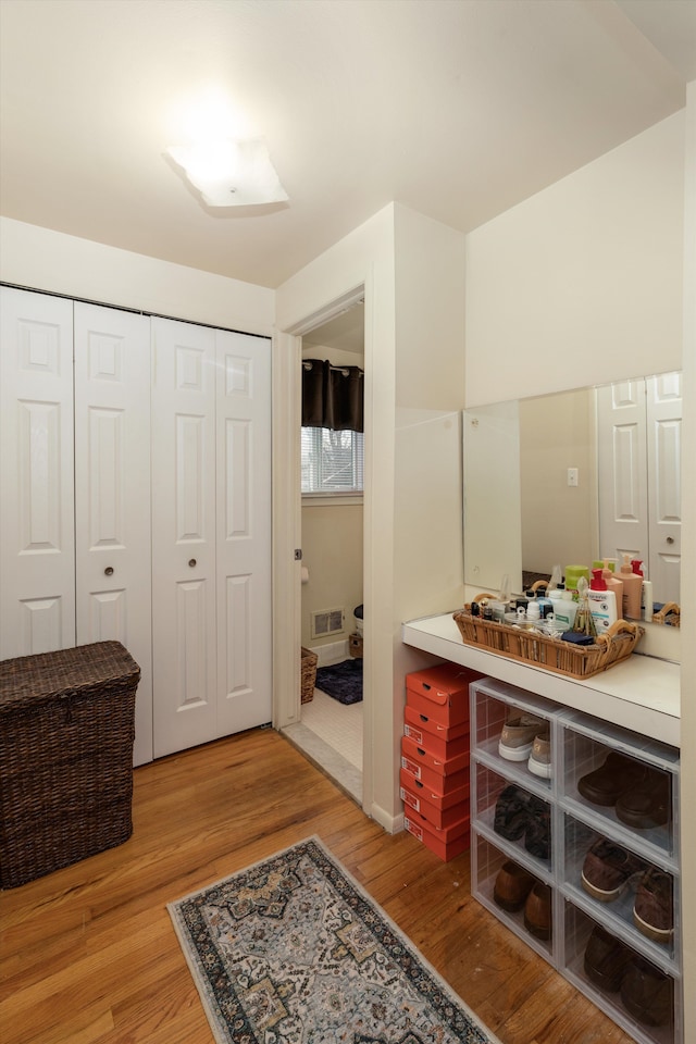 bathroom featuring hardwood / wood-style floors