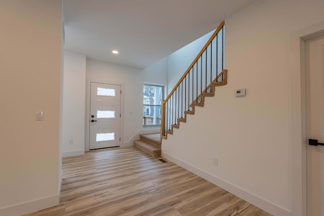 entryway featuring light wood-type flooring