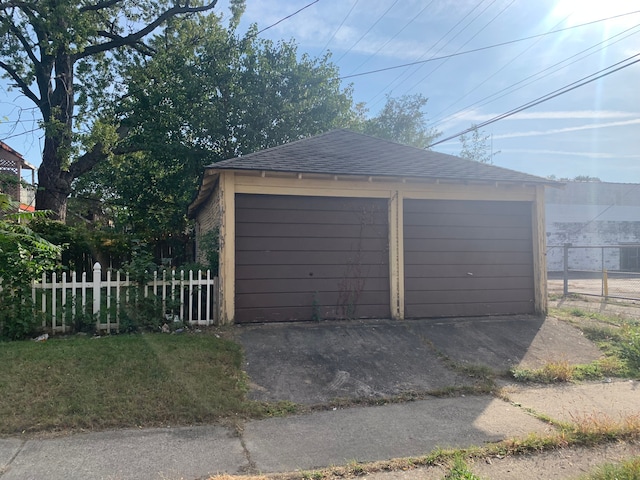 view of garage