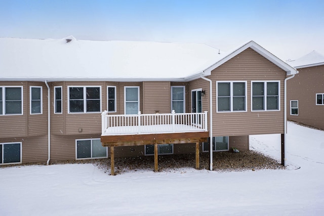 view of snow covered property