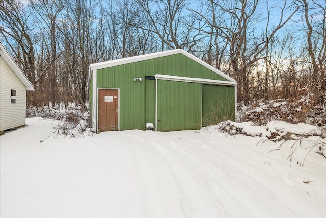 view of snow covered structure