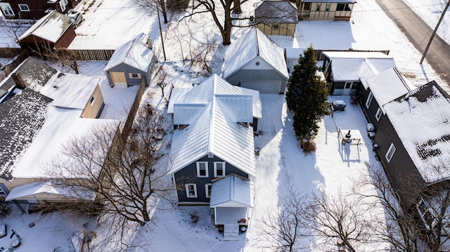 view of snowy aerial view