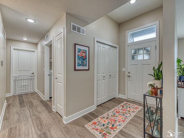 entryway featuring light hardwood / wood-style flooring