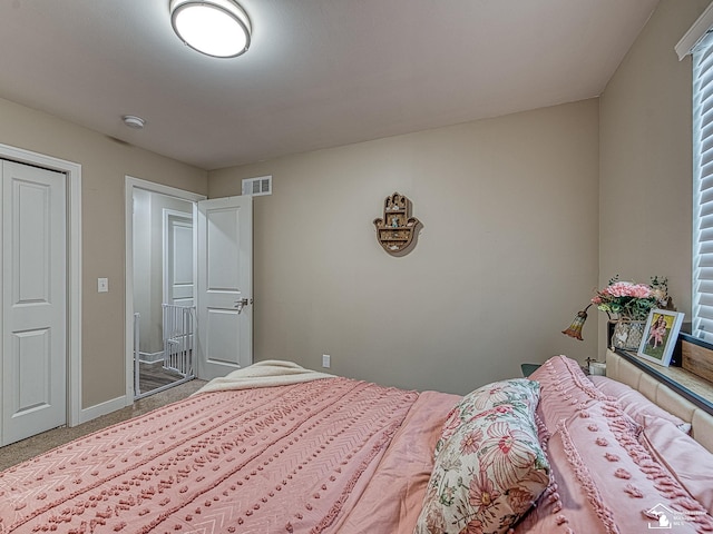 bedroom with carpet