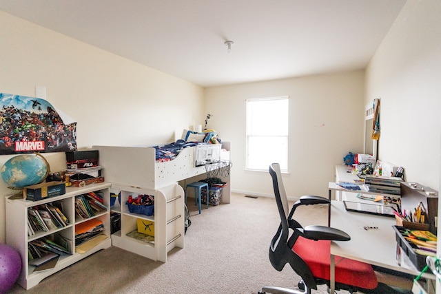 view of carpeted office space