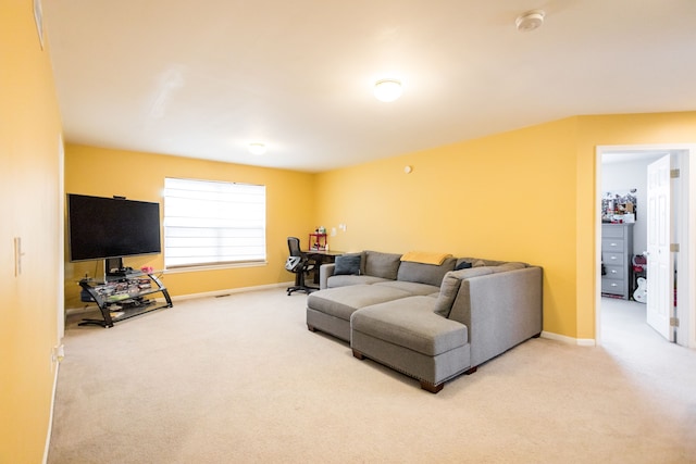 living room featuring carpet flooring