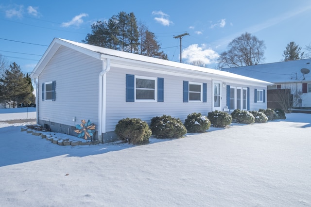 view of snowy exterior