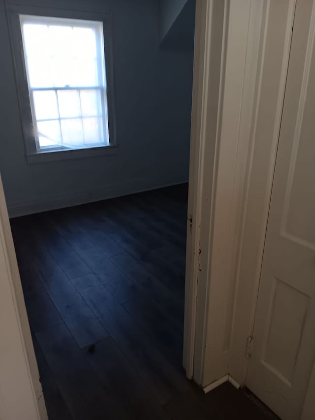 spare room featuring dark hardwood / wood-style flooring