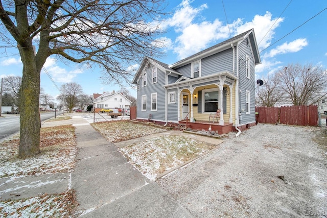 front facade with covered porch