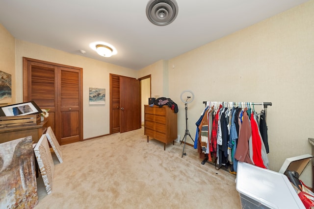 bedroom featuring carpet