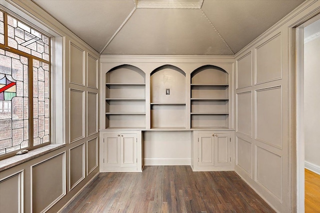 interior space featuring dark hardwood / wood-style flooring