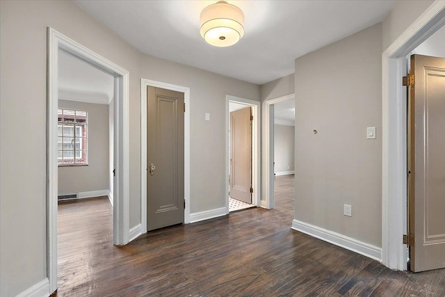 hall featuring dark hardwood / wood-style flooring