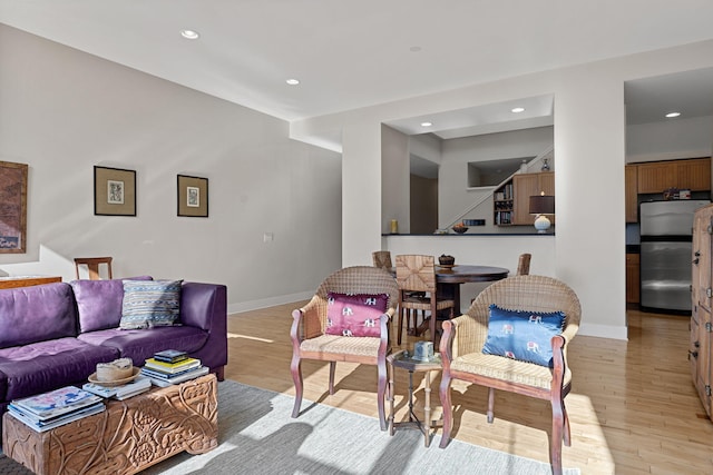 living room featuring light hardwood / wood-style floors