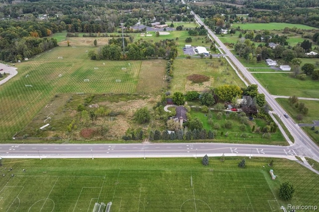 aerial view featuring a rural view