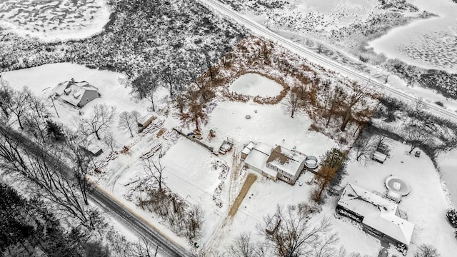 view of snowy aerial view