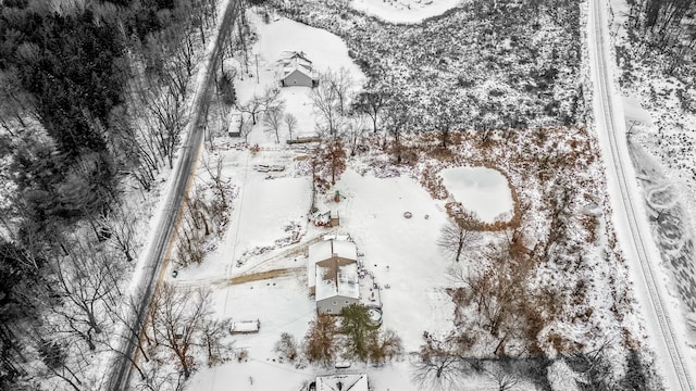 view of snowy aerial view