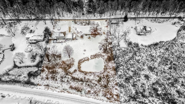 view of snowy aerial view