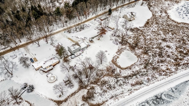 view of snowy aerial view