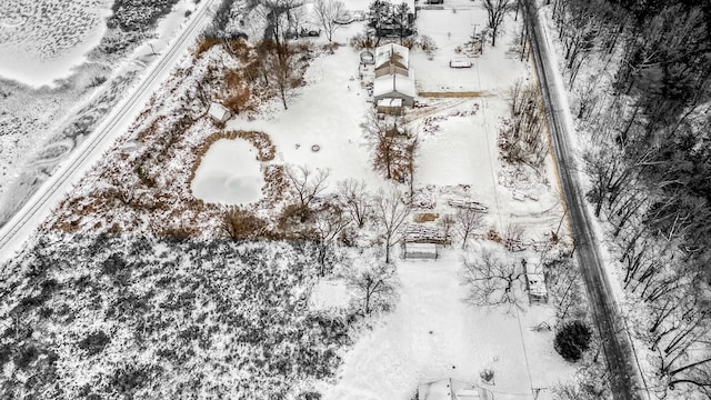 view of snowy aerial view