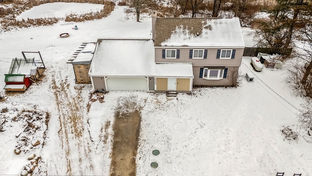 view of snowy aerial view