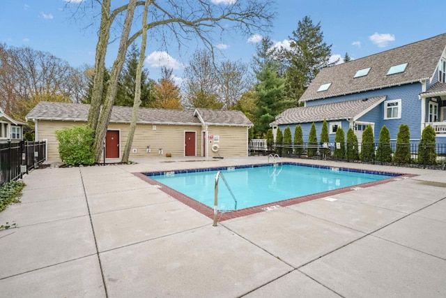 view of pool featuring a patio