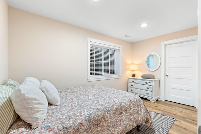 bedroom featuring light hardwood / wood-style flooring