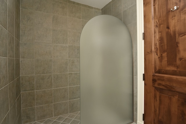 bathroom featuring a shower stall